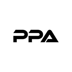 PPA letter logo design with white background in illustrator, vector logo modern alphabet font overlap style. calligraphy designs for logo, Poster, Invitation, etc.