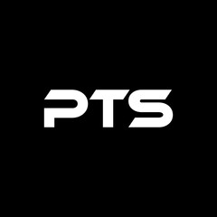 PTS letter logo design with black background in illustrator, vector logo modern alphabet font overlap style. calligraphy designs for logo, Poster, Invitation, etc.