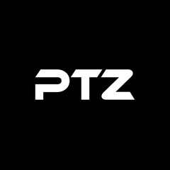 PTZ letter logo design with black background in illustrator, vector logo modern alphabet font overlap style. calligraphy designs for logo, Poster, Invitation, etc.