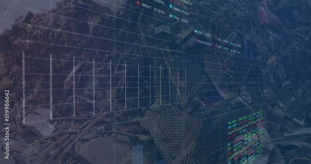 Poster animation of data processing over scrap
