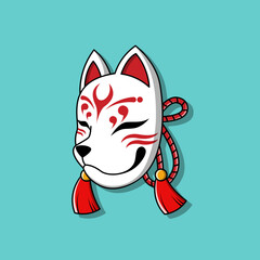 Japanese kitsune mask, Vector illustration eps.10