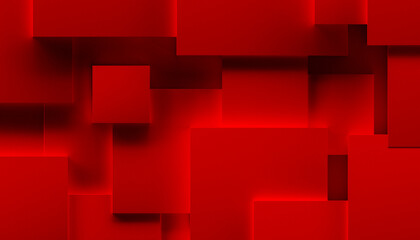 Abstract background made of red cubes. 3d rendering