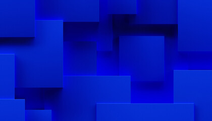 Abstract background made of blue cubes. 3d rendering