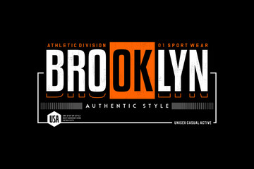 brooklyn stylish t-shirt and apparel abstract design. Vector print, typography, poster. Global swatches. 
