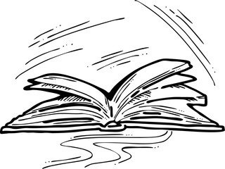 Books for school study or university education, writing diploma, working in classroom. Student, teacher, writer, child all use book get new knowledge, hobby. Hand drawn vintage vector illustration.