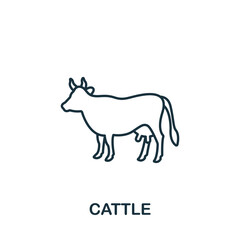 Cattle icon. Monochrome simple Cattle icon for templates, web design and infographics