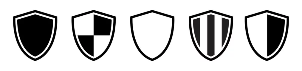 Fotobehang Shield icons set. Protect shield Icon, vector illustration © Combotec
