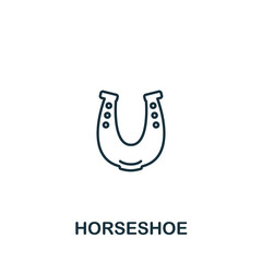 Horseshoe icon. Monochrome simple Horseshoe icon for templates, web design and infographics