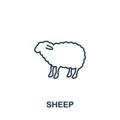 Sheep icon. Monochrome simple Sheep icon for templates, web design and infographics