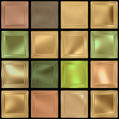 Multicolored metal 3d squares, seamless pattern