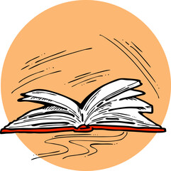 Books for school study or university education, writing diploma, working in classroom. Student, teacher, writer, child all use book get new knowledge, hobby. Hand drawn vintage vector illustration.