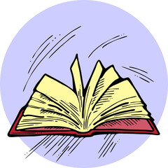 Books for school study or university education, writing diploma, working in classroom. Student, teacher, writer, child all use book get new knowledge, hobby. Hand drawn vintage vector illustration.