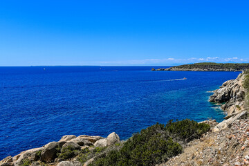 Pomonte, Elba, Bergstrasse, Küste, Küstenstrasse,  Westküste, Gefahr, Steinschlag, Insel, Mittelmeer, Wassersport, Strand, Badeferien, Comune di Marciana, Sommer, Italien