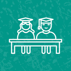 Unique Students Sitting Vector Icon