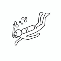illustration of diving, diving icon, vector art.