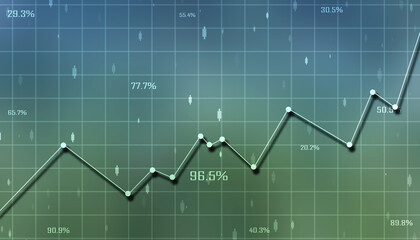 Business Growth graph on technology background, Futuristic raise arrow chart digital transformation abstract technology background. Big data and business growth currency stock and investment economy