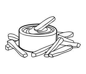  French Fries holding saus and cheese cream