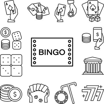 Bingo icon in a collection with other items