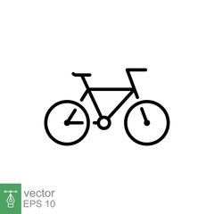 Bicycle icon. Simple outline style. Bike, race, transportation concept. Thin line vector illustration isolated on white background. EPS 10.