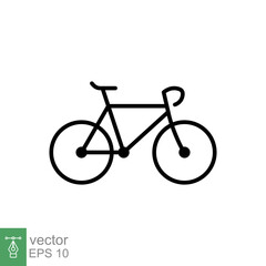 Fototapeta premium Bicycle icon. Simple outline style. Bike, race, transportation concept. Thin line vector illustration isolated on white background. EPS 10.