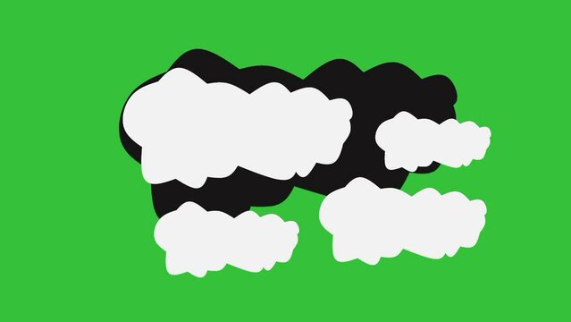 black and white cloud illustration video