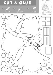 Education paper game for children. Use scissors and glue to create the image.