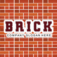 Brick Logo Design, Building Material Illustration, Construction Company Product Brand Icon