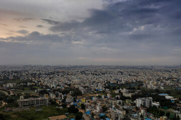 Indian City Aerial View - Bangalore Cityscape 