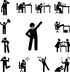 Businessman idea office happy icon in a collection with other items