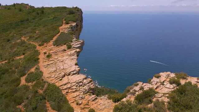Aerial view of Cap Canaille, the highest cliff in France