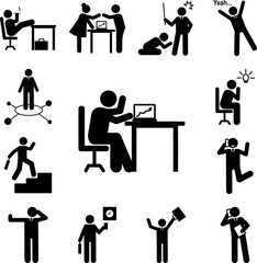 Businessman presentation training icon in a collection with other items