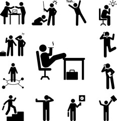 Businessman smoking office sit icon in a collection with other items