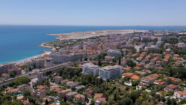 Aerial view of Nice Cote d'Azur Airport in France