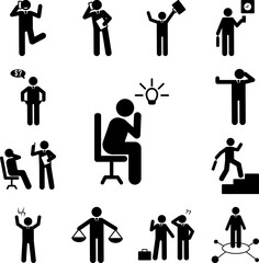 Businessman creative idea office icon in a collection with other items