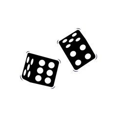 Dice Silhouette. Black and White Icon Design Element on Isolated White Background