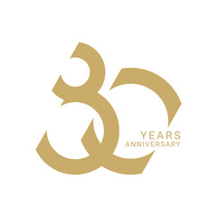 80 Year Anniversary Logo, Golden Color, Vector Template Design element for birthday, invitation, wedding, jubilee and greeting card illustration.