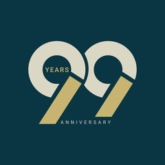 99 Year Anniversary Logo, Vector Template Design element for birthday, invitation, wedding, jubilee and greeting card illustration.