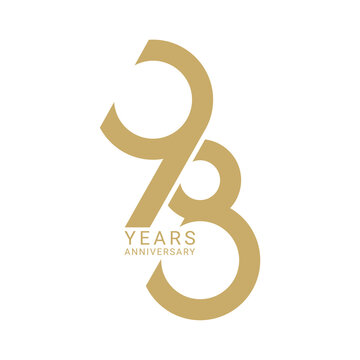 98 Year Anniversary Logo, Golden Color, Vector Template Design element for birthday, invitation, wedding, jubilee and greeting card illustration.