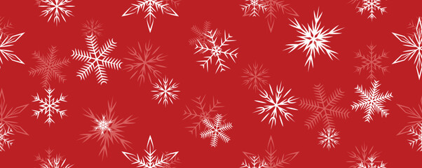 red christmas seamless snowflake winter background banner