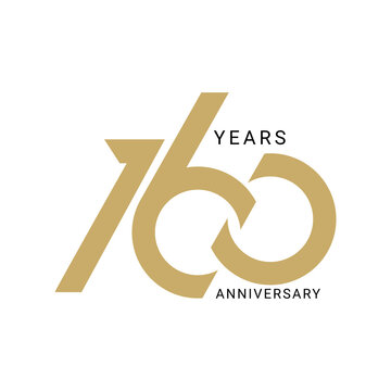 160 Year Anniversary Logo, Golden Color, Vector Template Design element for birthday, invitation, wedding, jubilee and greeting card illustration.