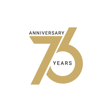 76 Year Anniversary Logo, Golden Color, Vector Template Design element for birthday, invitation, wedding, jubilee and greeting card illustration.