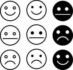 happy sad icon flat style trendy stylist simple 