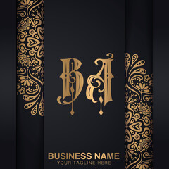 BA initial logo | initial based abstract modern minimal creative logo, vector template image. luxury logotype logo, real estate homie logo. typography logo. initials logo.