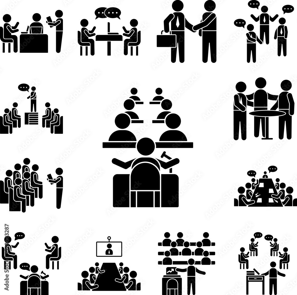 Poster table trainer microphone icon in a collection with other items