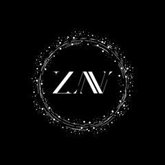 Initial ZN Abstract Modern Letter Logo Design vector With Black Background.