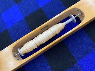 Vintage wooden boat shuttle for weaving. Wooden shuttle. Weaving equipment. Bobbin for yarn. Vintage reel for woolen mills. Bobbin for spindle bobbin machine.