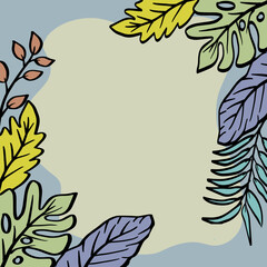 Floral frame hand drawing illustration