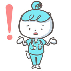 注意喚起する看護師 　青バージョン