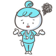 注意喚起する看護師　青バージョン