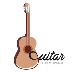 Naklejka premium Simple and elegant guitar logo for various purposes